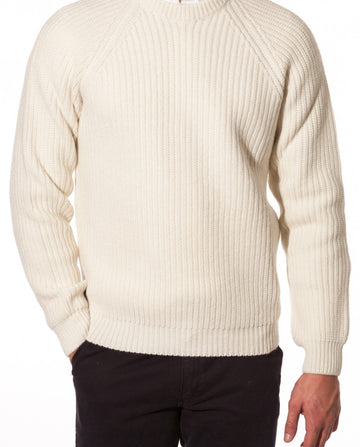 Light Beige Crew Neck Sweater 100% Wool